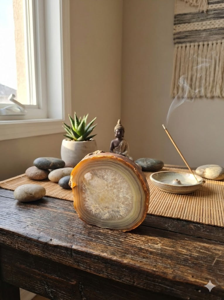 Placa de Ágata Marrom Natural • Peça Única para Decorar AmbientesPlaca de Ágata Marrom Natural • Peça Única para Decorar Ambientes - Doca Express Decoração