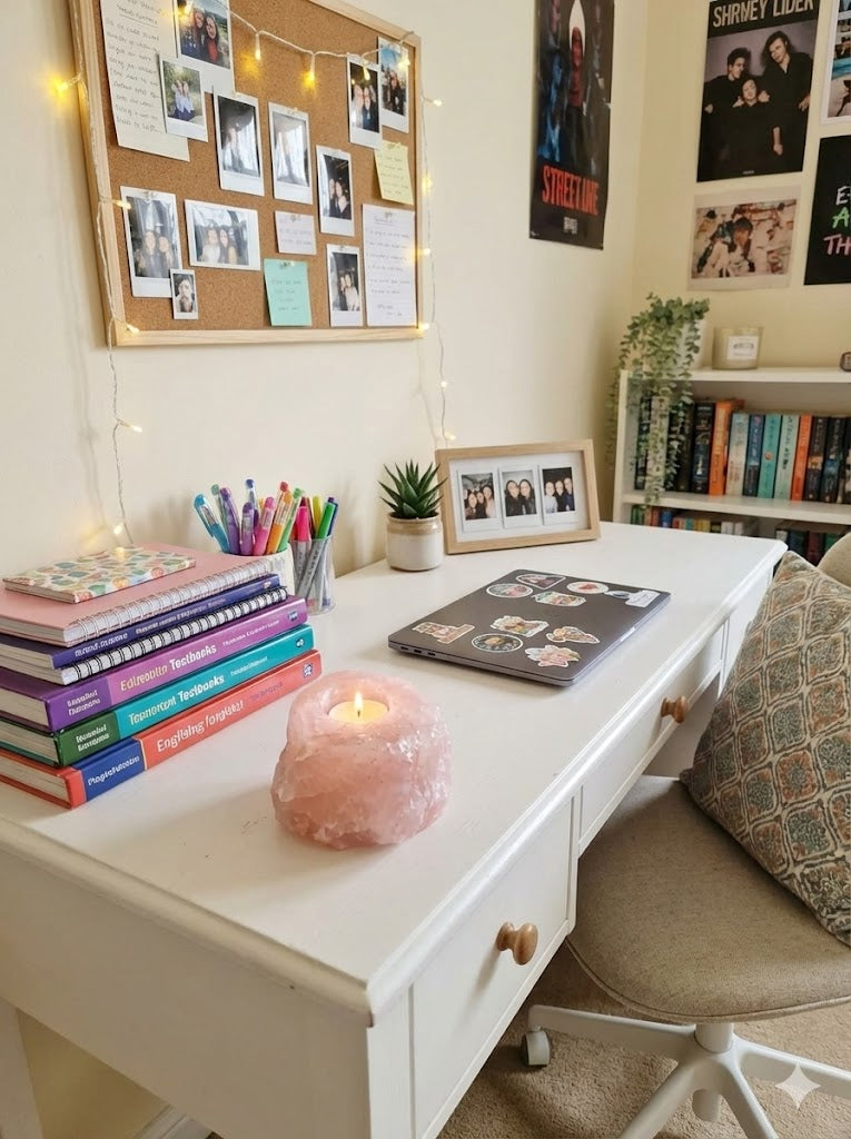 Porta-Velas em Quartzo Rosa Natural - Decoração Elegante para Salas e Ambientes Internos | Doca Express