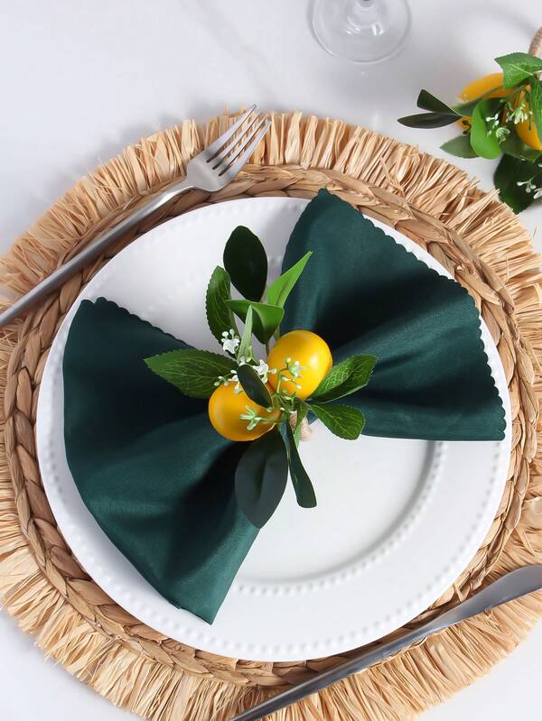 Porta guardanapo decorativo para mesa posta com tema limões sicilianos.