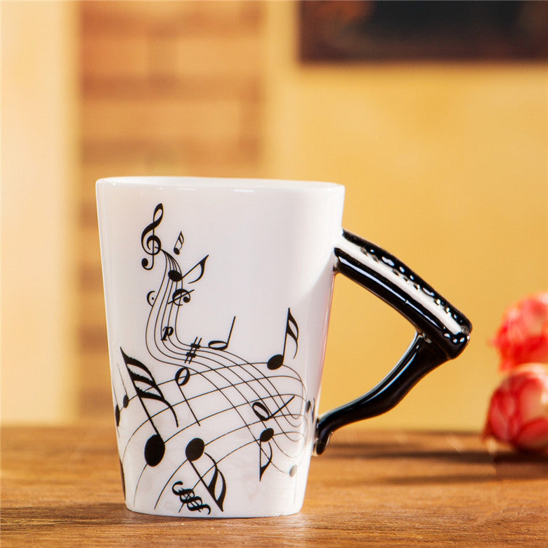 Cozinha - Caneca de 240ml Caneca de Cerâmica Guitarra Violino estilo bonito café chá leite stave canecas e copos com alça novidade presentes