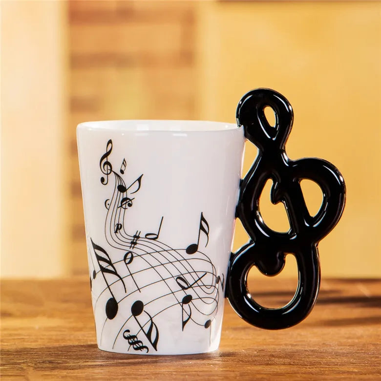 Cozinha - Caneca de 240ml Caneca de Cerâmica Guitarra Violino estilo bonito café chá leite stave canecas e copos com alça novidade presentes