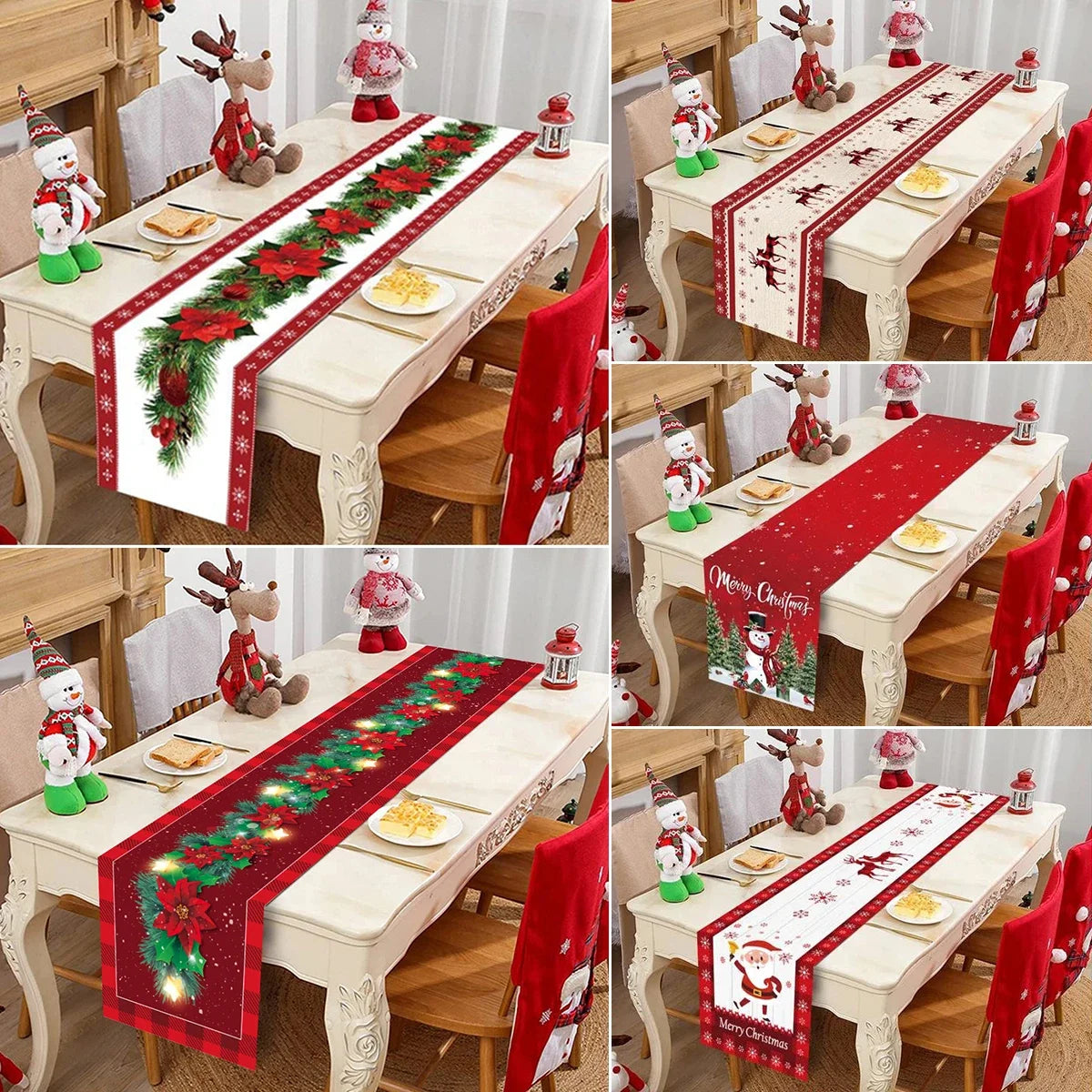 Christmas Table Runner Cloth Merry Christmas Table Decor for H024 Tablecloth Xmas Oome 2rnament Navidad Natal New Year Gift 2025