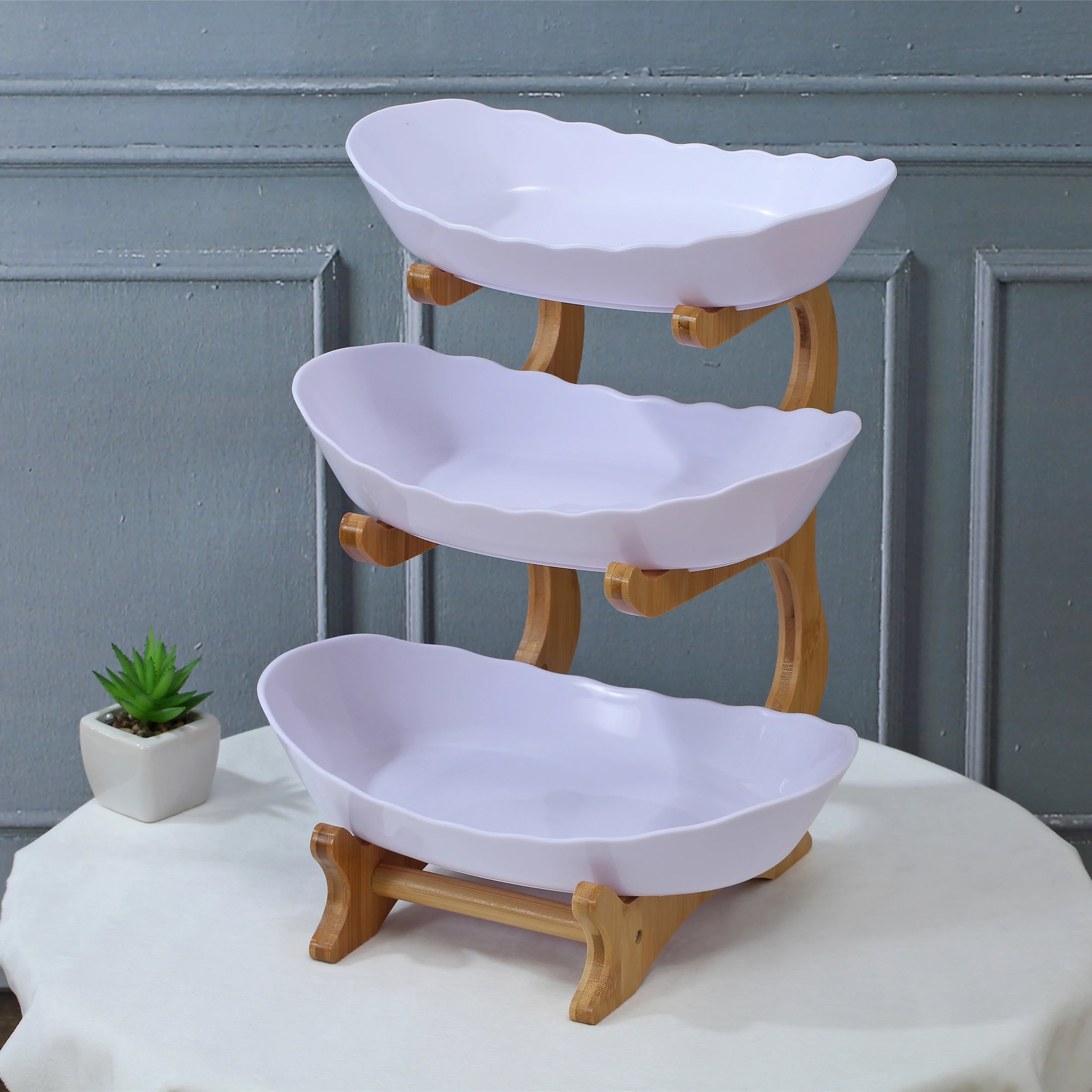 2/3 Layer Fruit Plate Home Living Room Plastic Snack Dish Creative Modern Dried Fruit Basket Candy Dish Cake Stand Salad Bowl