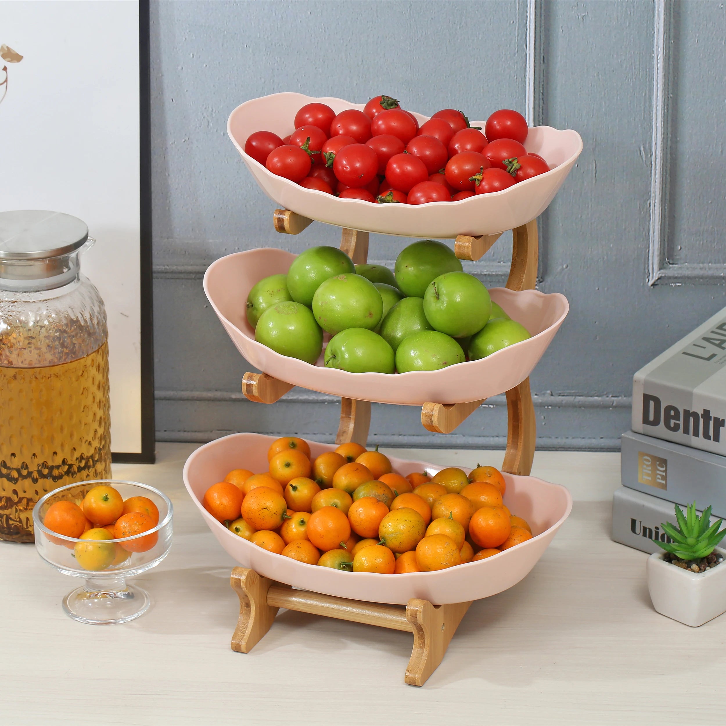 2/3 Layer Fruit Plate Home Living Room Plastic Snack Dish Creative Modern Dried Fruit Basket Candy Dish Cake Stand Salad Bowl