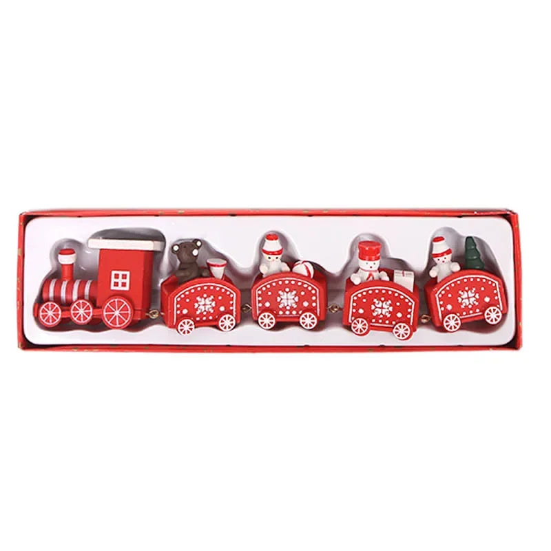 Wooden Christmas Small Train Xmas Ornaments Merry Christmas Decor For Home Happy New Year 2025 Creative Kids Naviidad Gifts Gift