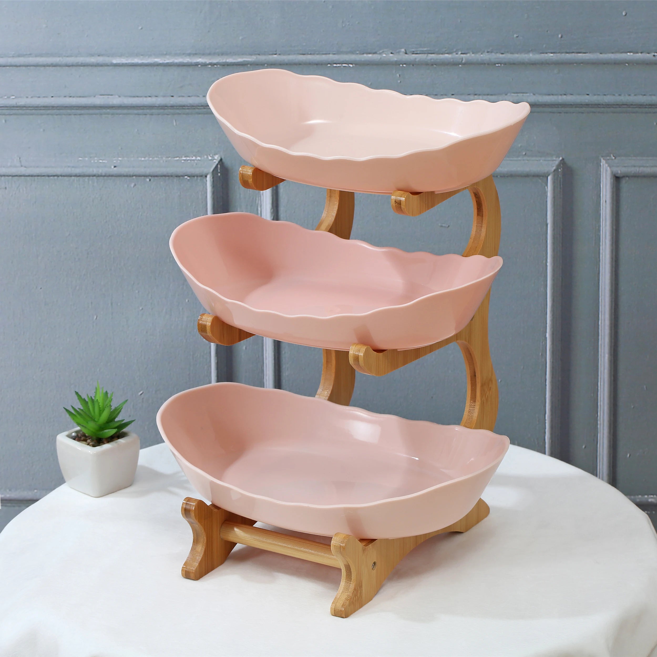 2/3 Layer Fruit Plate Home Living Room Plastic Snack Dish Creative Modern Dried Fruit Basket Candy Dish Cake Stand Salad Bowl