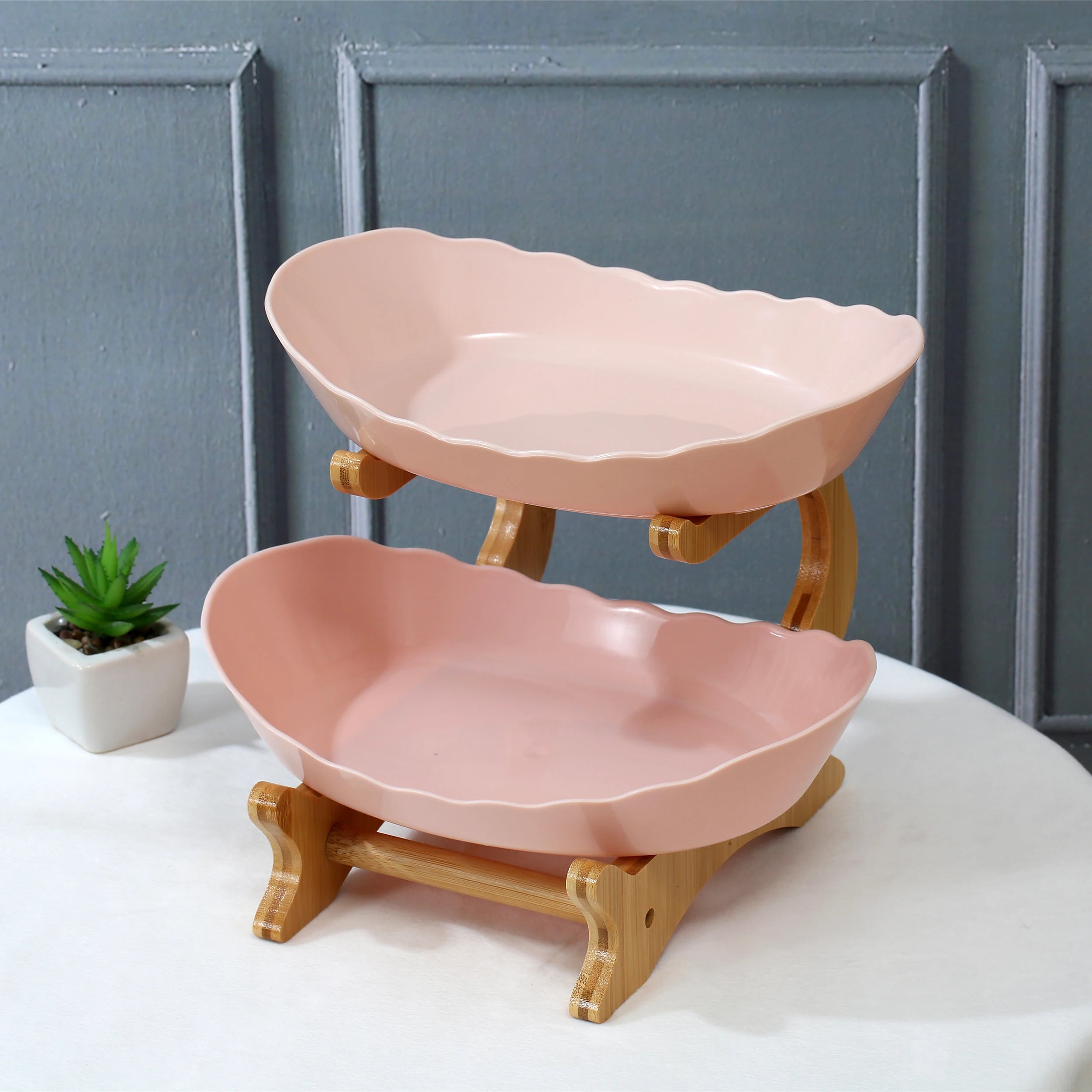 2/3 Layer Fruit Plate Home Living Room Plastic Snack Dish Creative Modern Dried Fruit Basket Candy Dish Cake Stand Salad Bowl