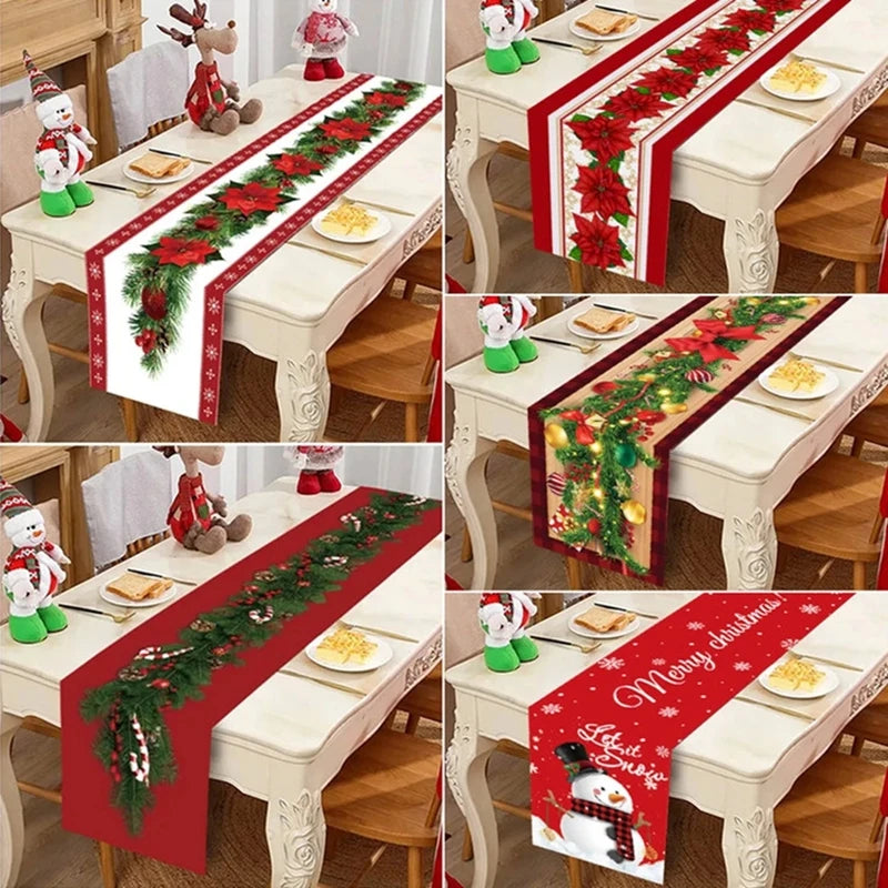 Christmas Table Runner Cloth Merry Christmas Table Decor for H024 Tablecloth Xmas Oome 2rnament Navidad Natal New Year Gift 2025
