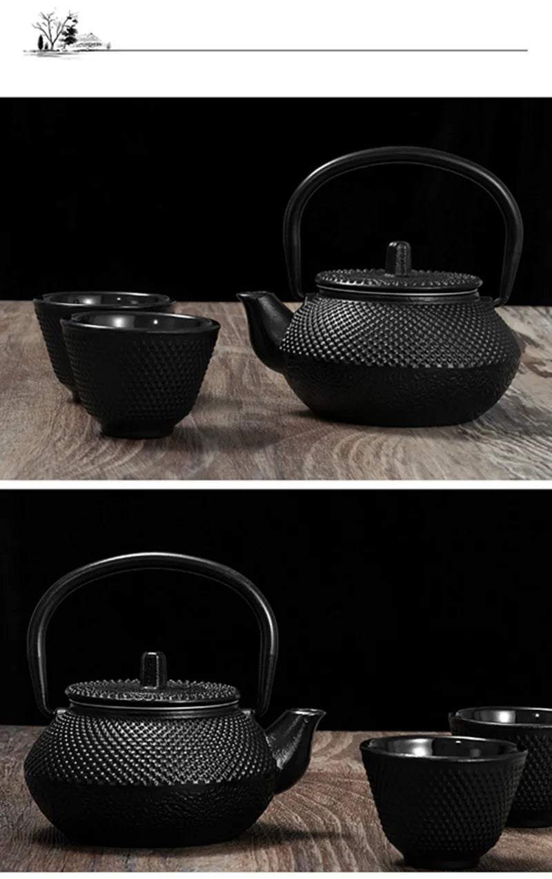 300ML  Tea Pot with Stainless Steel Infuser Cast Iron Teapot Tea Kettle for Boiling Water Oolong Tea