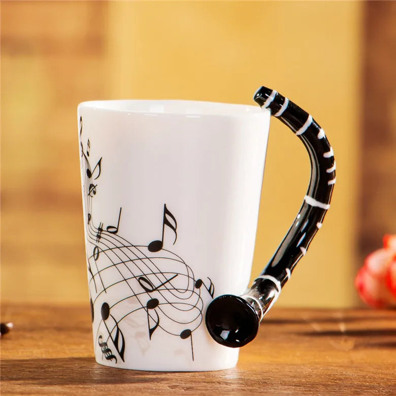 Cozinha - Caneca de 240ml Caneca de Cerâmica Guitarra Violino estilo bonito café chá leite stave canecas e copos com alça novidade presentes