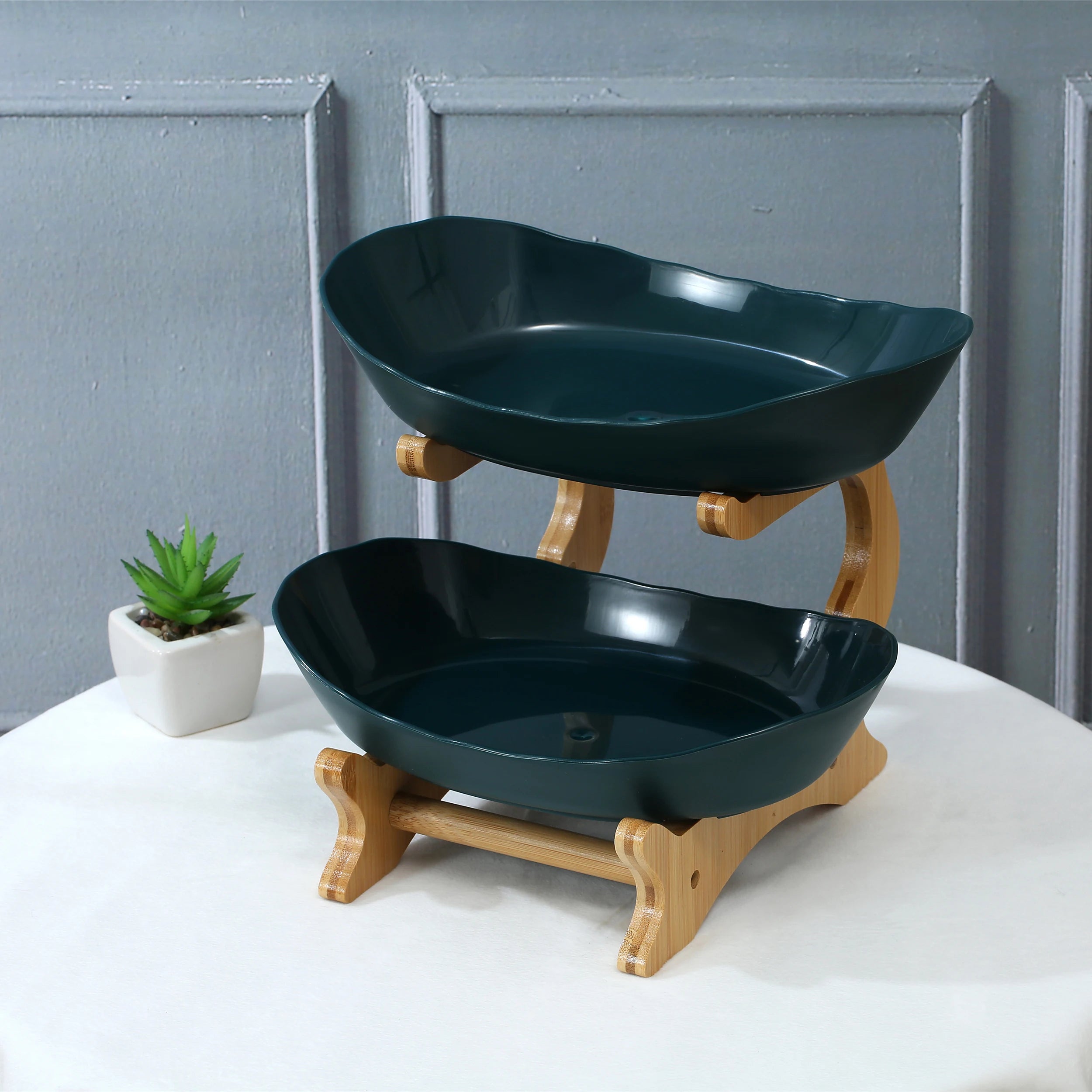 2/3 Layer Fruit Plate Home Living Room Plastic Snack Dish Creative Modern Dried Fruit Basket Candy Dish Cake Stand Salad Bowl