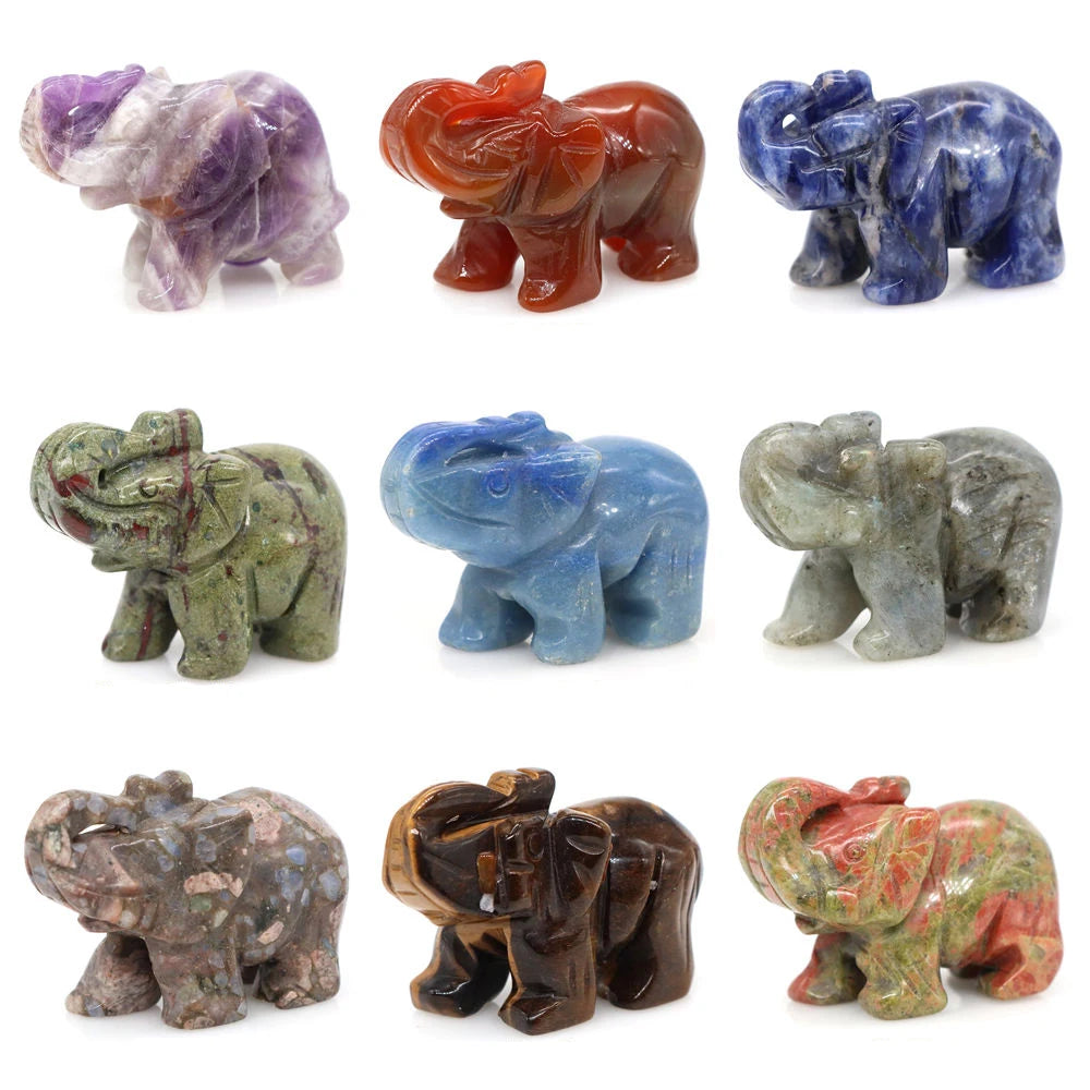 Miniatural Cristal Ametista Quartzo Pedra Precio Estátua de Elefante Pedra Natural Esculpida Artesanato Decoração para Sasa presente