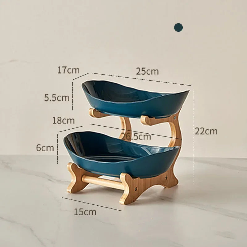 Layer Fruit Plate Home Living Room Plastic Snack Dish Creative Modern Dried Fruit Basket Candy Dish Cake Stand Salad Bowl