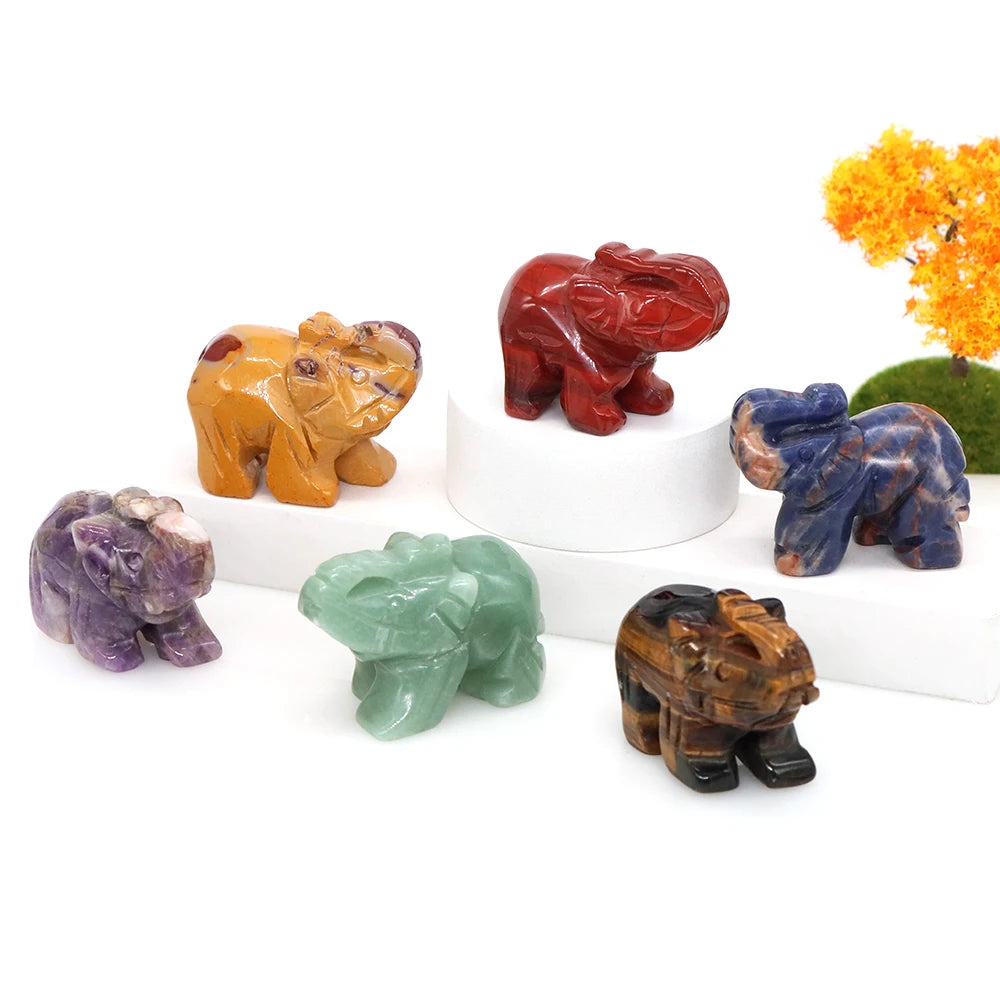 Miniatural Cristal Ametista Quartzo Pedra Precio Estátua de Elefante Pedra Natural Esculpida Artesanato Decoração para Sasa presente