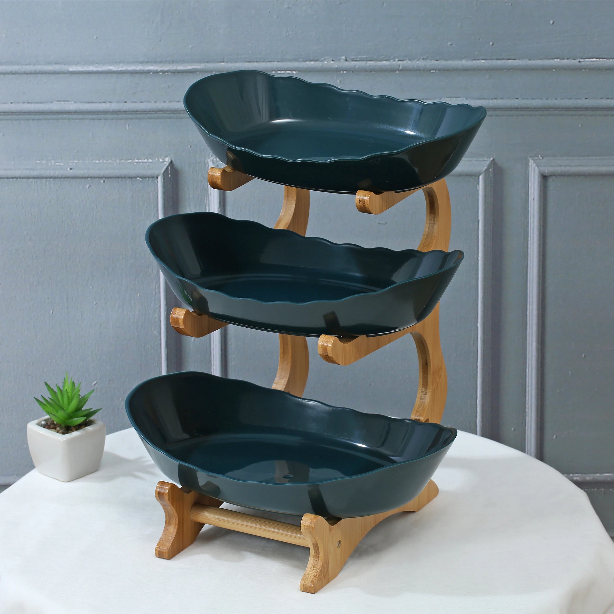 2/3 Layer Fruit Plate Home Living Room Plastic Snack Dish Creative Modern Dried Fruit Basket Candy Dish Cake Stand Salad Bowl