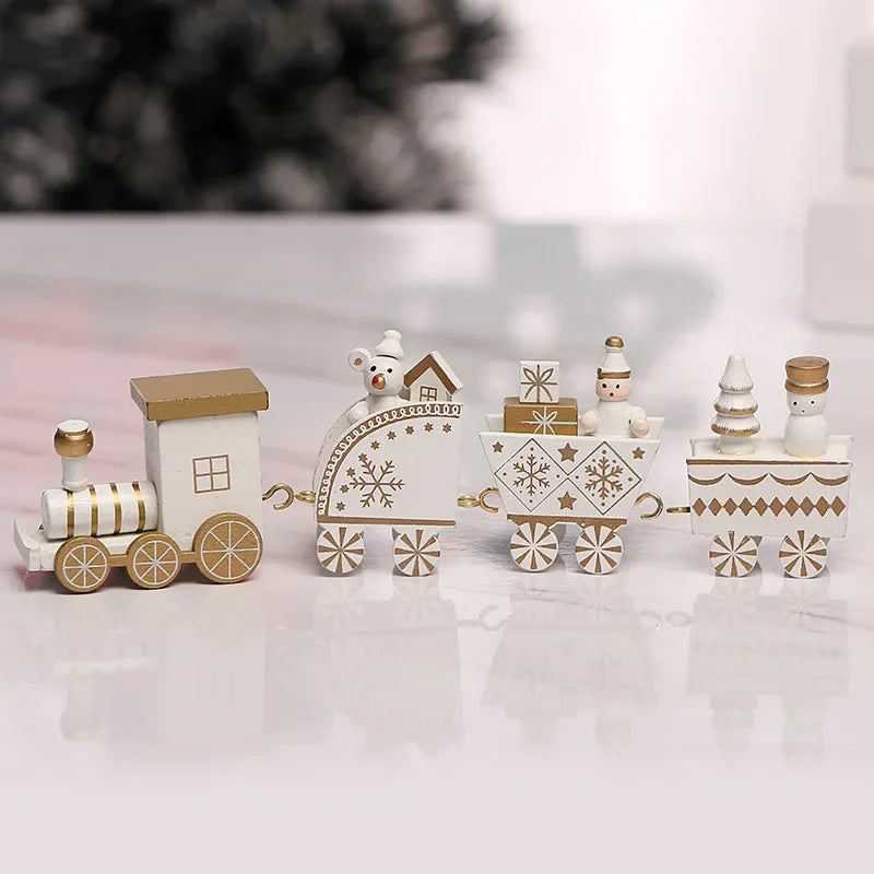 Wooden Christmas Small Train Xmas Ornaments Merry Christmas Decor For Home Happy New Year 2025 Creative Kids Naviidad Gifts Gift