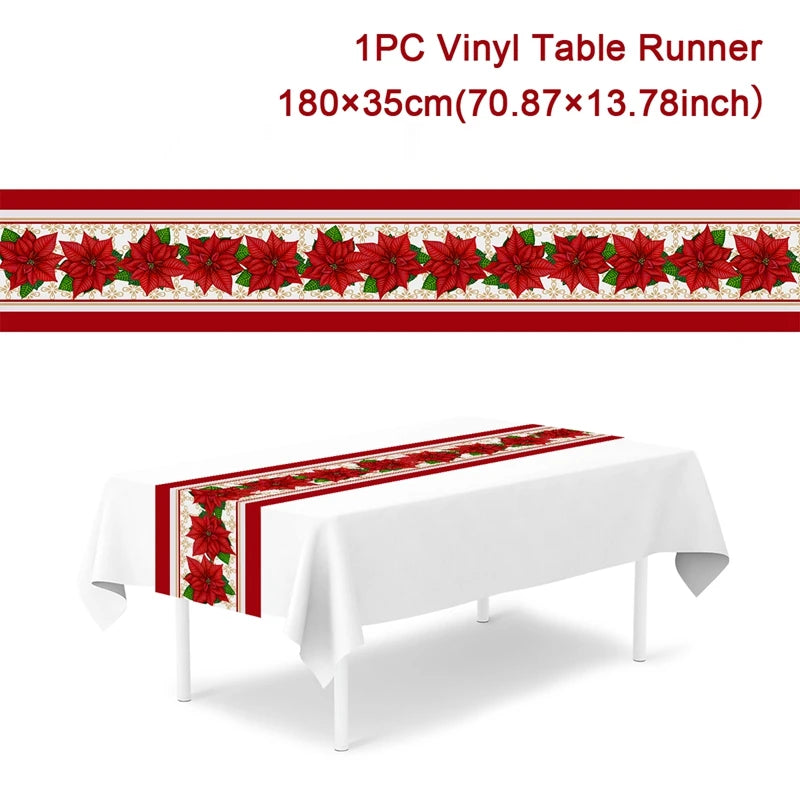 Christmas Table Runner Cloth Merry Christmas Table Decor for H024 Tablecloth Xmas Oome 2rnament Navidad Natal New Year Gift 2025