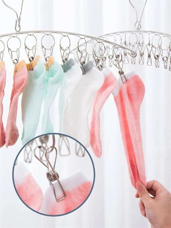 Varal Suspenso Inox com Prendedores para Roupas Íntimas e Meias | Compacto, Resistente e Antiferrugem | Doca Express